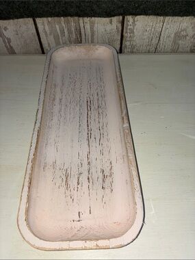 Source Unknown Pale Pink Distressed Wooden Bath Vanity Tray (Tray only)